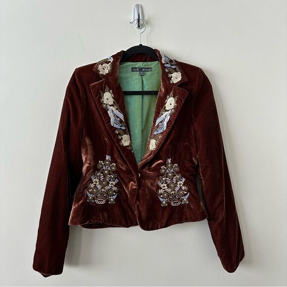 True Meaning-Brown Velvet with Floral Embroidery (Size:4) - Picture 3 of 13